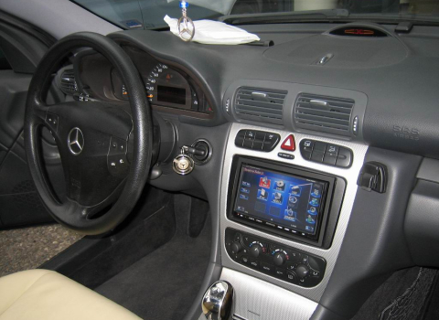 Mercedes C200 Sports Coupe (W203). Car Cinema Navigation Kenwood DNX7200.
